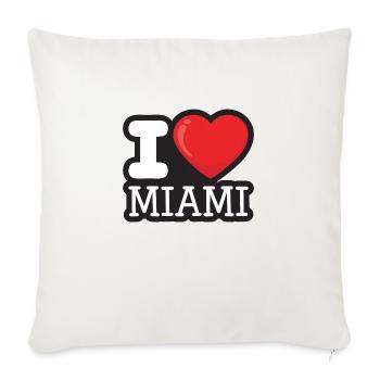 I love MIAMI - Throw Pillow Cover 17.5” x 17.5” - natural white - Front