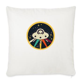 Ufo They Are Coming - Throw Pillow Cover 17.5” x 17.5” - natural white - Front