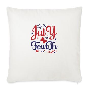 july fourth - Throw Pillow Cover 17.5” x 17.5” - natural white - Front