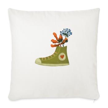 Blooming Sneaker - Throw Pillow Cover 17.5” x 17.5” - natural white - Front