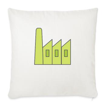 Green Factory - Throw Pillow Cover 17.5” x 17.5” - natural white - Front