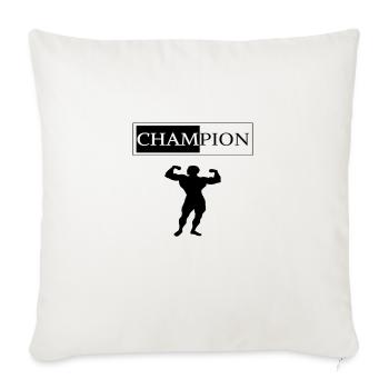 body building - Throw Pillow Cover 17.5” x 17.5” - natural white - Front