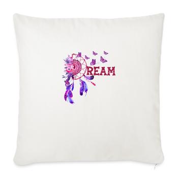 Dream - Throw Pillow Cover 17.5” x 17.5” - natural white - Front