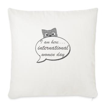international women day shirt design gift - Throw Pillow Cover 17.5” x 17.5” - natural white - Front