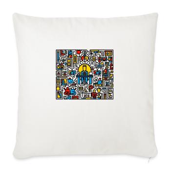 Haring Normal Day - Throw Pillow Cover 17.5” x 17.5” - natural white - Front