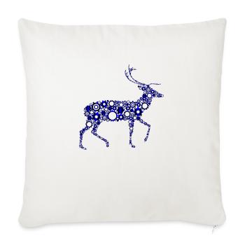 Deer Made Of Gears - Throw Pillow Cover 17.5” x 17.5” - natural white - Front