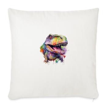 Dazzling 3D Dinosaur Design! - Throw Pillow Cover 17.5” x 17.5” - natural white - Front