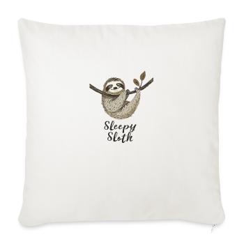 Sleepy Sloth - Throw Pillow Cover 17.5” x 17.5” - natural white - Front