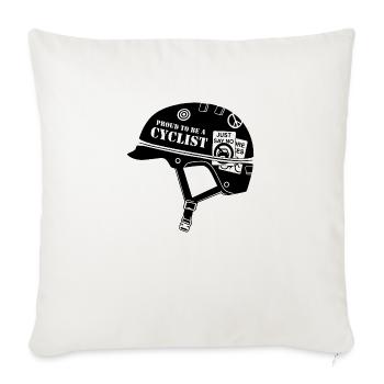 Proud To Be A Cyclist - Throw Pillow Cover 17.5” x 17.5” - natural white - Front
