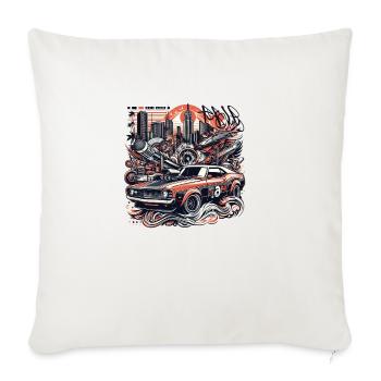Car is start - Throw Pillow Cover 17.5” x 17.5” - natural white - Front