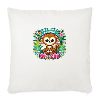 Go to the zoo - Throw Pillow Cover 17.5” x 17.5” - natural white - Front