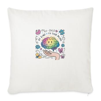 Mindful Magic: Embrace Self-Care with Whimsy - Throw Pillow Cover 17.5” x 17.5” - natural white - Front