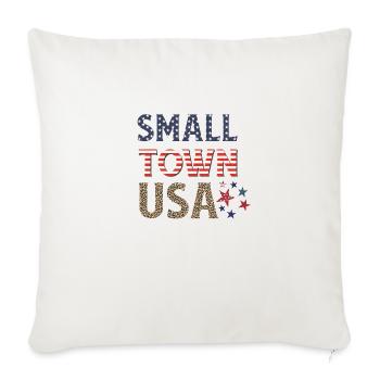 4thjuly small town USA - Throw Pillow Cover 17.5” x 17.5” - natural white - Front