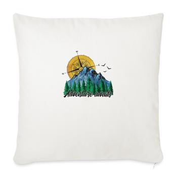 Adventure Awaits: Nature's Call - Throw Pillow Cover 17.5” x 17.5” - natural white - Front