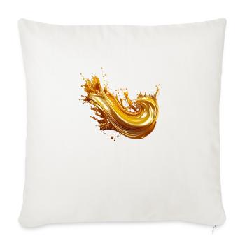 Golden Liquid Splash Art - Throw Pillow Cover 17.5” x 17.5” - natural white - Front