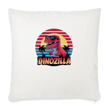 Enjoy the prehistoric atmosphere "DINOZILLA" - Throw Pillow Cover 17.5” x 17.5” - natural white - Front