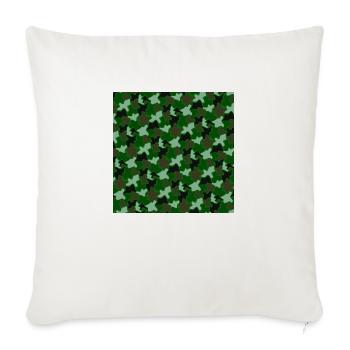 military print - Throw Pillow Cover 17.5” x 17.5” - natural white - Front