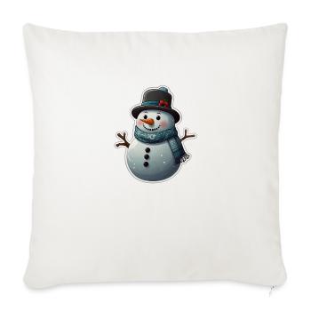 cute snowman - Throw Pillow Cover 17.5” x 17.5” - natural white - Front