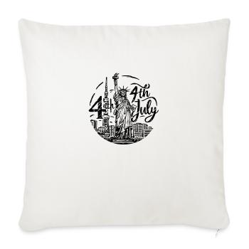 4th of july - Throw Pillow Cover 17.5” x 17.5” - natural white - Front