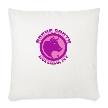 ROGUE SOUTH BUFFALO NEW YORK LOGO 2 COLOR - Throw Pillow Cover 17.5” x 17.5” - natural white - Front