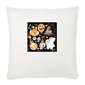 Halloween celebrations - Throw Pillow Cover 17.5” x 17.5” - natural white - Front