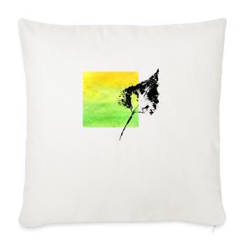 Leave Print - Throw Pillow Cover 17.5” x 17.5” - natural white - Front