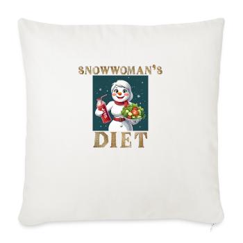 Snowwoman's Healthy Hustle - Throw Pillow Cover 17.5” x 17.5” - natural white - Front