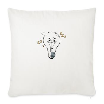 Sleepy Bulb - Throw Pillow Cover 17.5” x 17.5” - natural white - Front