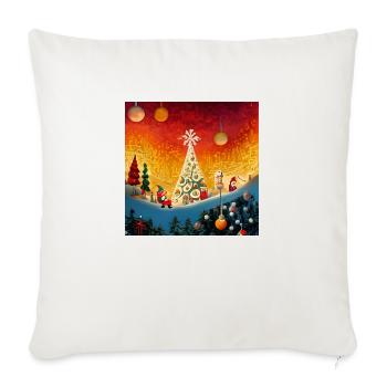 Celebrating Christmas - Throw Pillow Cover 17.5” x 17.5” - natural white - Front