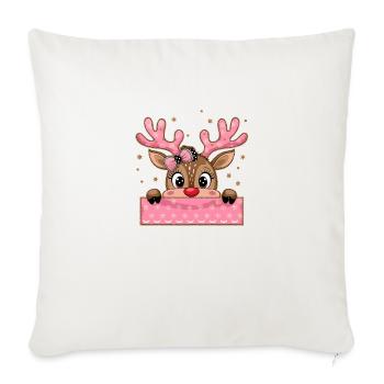 Glitter Coquette Pink Christmas - Throw Pillow Cover 17.5” x 17.5” - natural white - Front