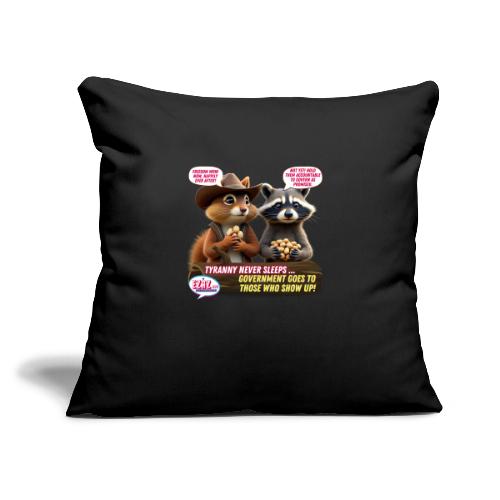 Freedom Squirrel and Raccoon - Throw Pillow Cover 17.5” x 17.5”