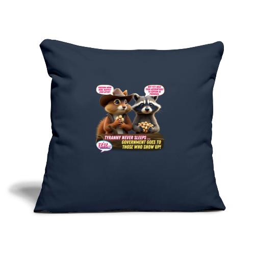 Freedom Squirrel and Raccoon - Throw Pillow Cover 17.5” x 17.5”
