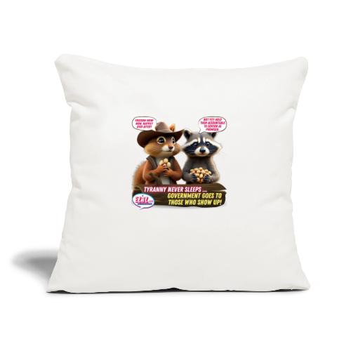 Freedom Squirrel and Raccoon - Throw Pillow Cover 17.5” x 17.5”