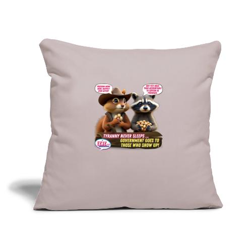 Freedom Squirrel and Raccoon - Throw Pillow Cover 17.5” x 17.5”