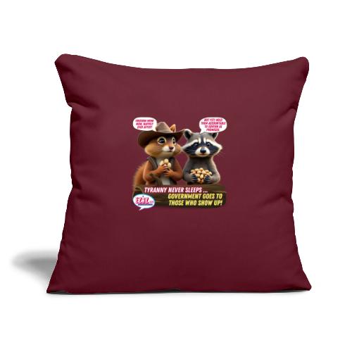 Freedom Squirrel and Raccoon - Throw Pillow Cover 17.5” x 17.5”