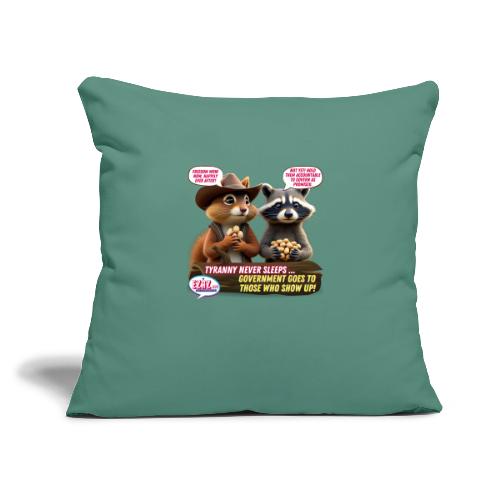 Freedom Squirrel and Raccoon - Throw Pillow Cover 17.5” x 17.5”