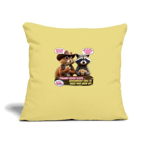 Freedom Squirrel and Raccoon - Throw Pillow Cover 17.5” x 17.5”