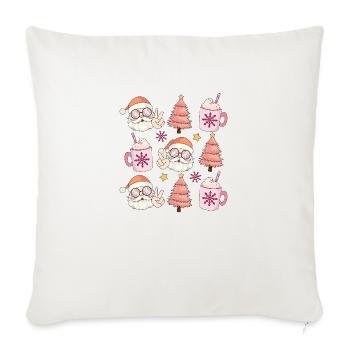 Santa Cocoa Tree - Throw Pillow Cover 17.5” x 17.5” - natural white - Front