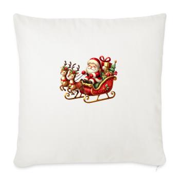 Santan Christmas, Merry Christmas, Christmas Retro - Throw Pillow Cover 17.5” x 17.5” - natural white - Front