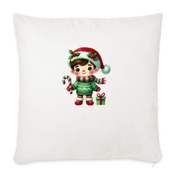 Merry Christmas, Christmas Vintage - Throw Pillow Cover 17.5” x 17.5” - natural white - Front