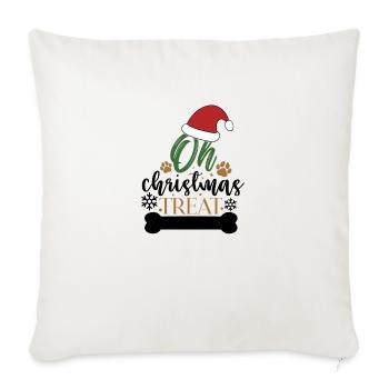 Oh Christmas treat - Throw Pillow Cover 17.5” x 17.5” - natural white - Front