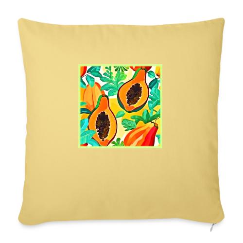 Tropical Papaya Pop Art - Throw Pillow Cover 17.5” x 17.5”