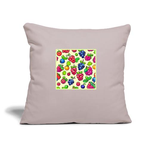 Berry Fruit Pattern Design - Throw Pillow Cover 17.5” x 17.5”