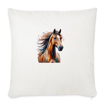 Majestic Horse in Motion - Throw Pillow Cover 17.5” x 17.5” - natural white - Front