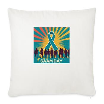 Saam day - Throw Pillow Cover 17.5” x 17.5” - natural white - Front