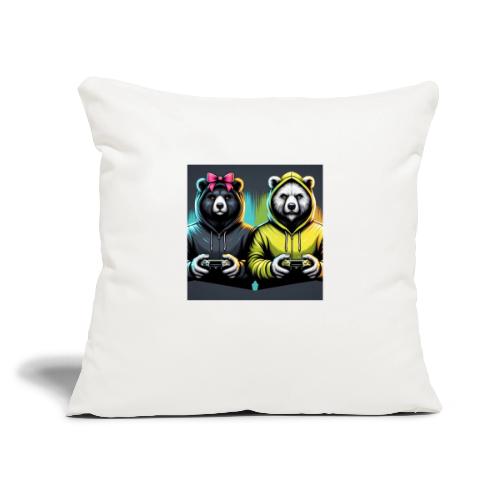 Gamer Bears - Throw Pillow Cover 17.5” x 17.5”