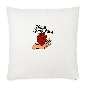 Show Love with a Heartful Touch - Throw Pillow Cover 17.5” x 17.5” - natural white - Front