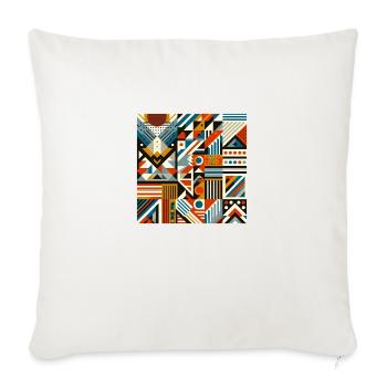 Symmetrical Geometric Burst Tee - Throw Pillow Cover 17.5” x 17.5” - natural white - Front