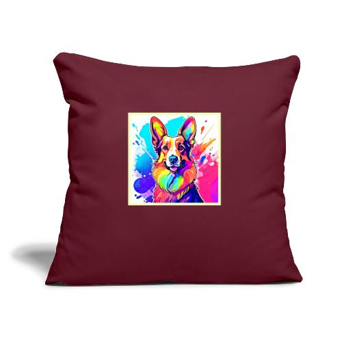 Rainbow Corgi: Pop Art Puppy Joy - Throw Pillow Cover 17.5” x 17.5”