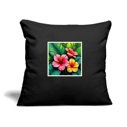 Exotic Flower Garden Dreams - Throw Pillow Cover 17.5” x 17.5”